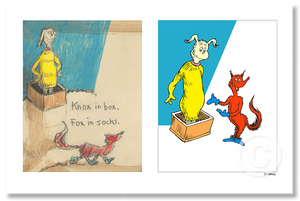 Knox in Box. Fox in socks. (Diptych and Single)