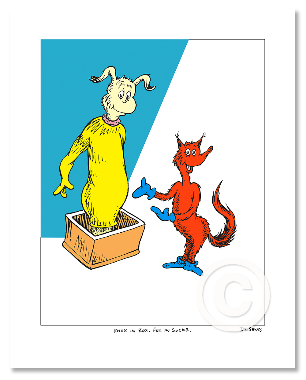 Knox in Box. Fox in socks. (Diptych and Single)
