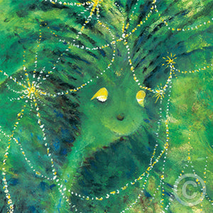 Green Cat With Lights