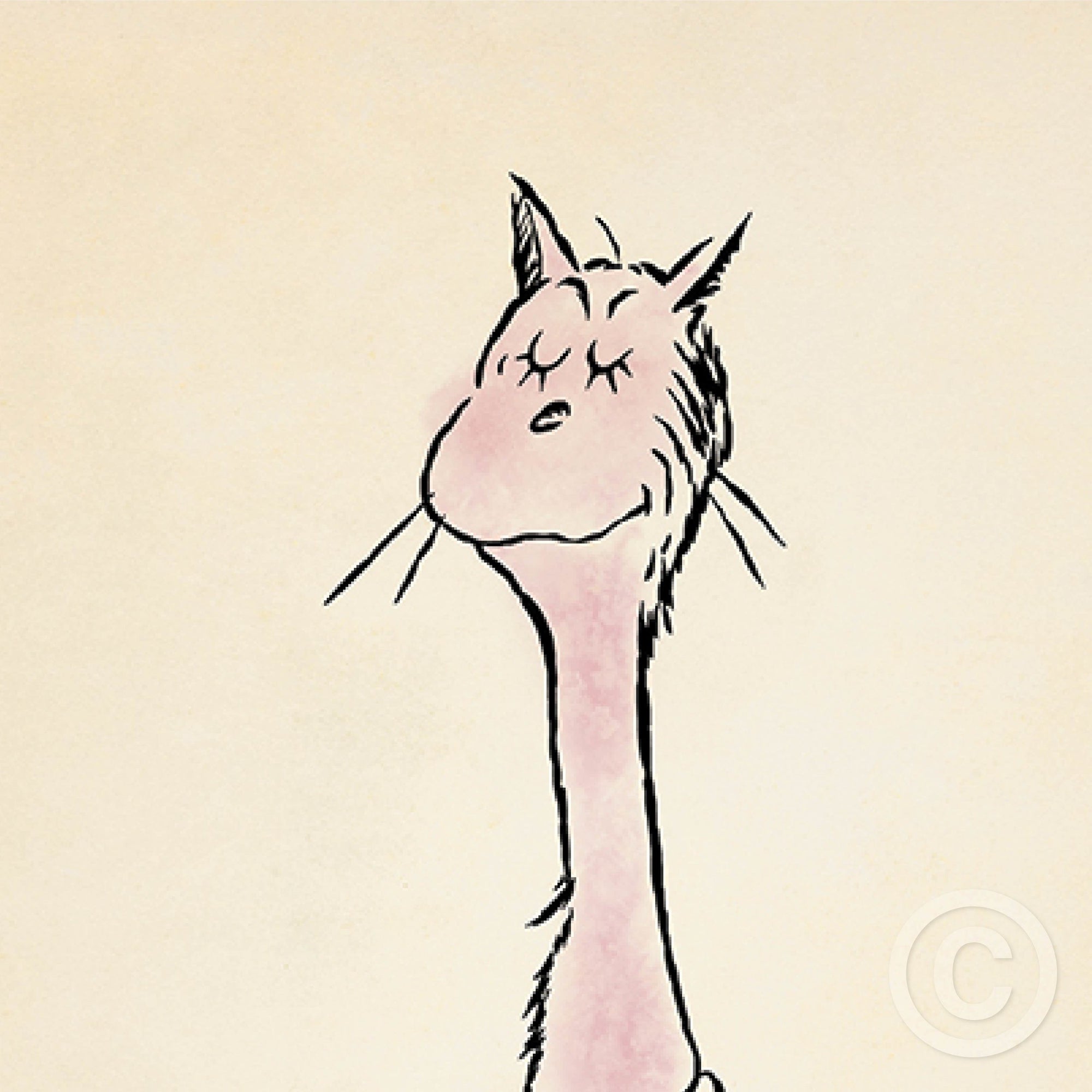 Pinkish Cat on Greenish Pot