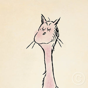 Pinkish Cat on Greenish Pot