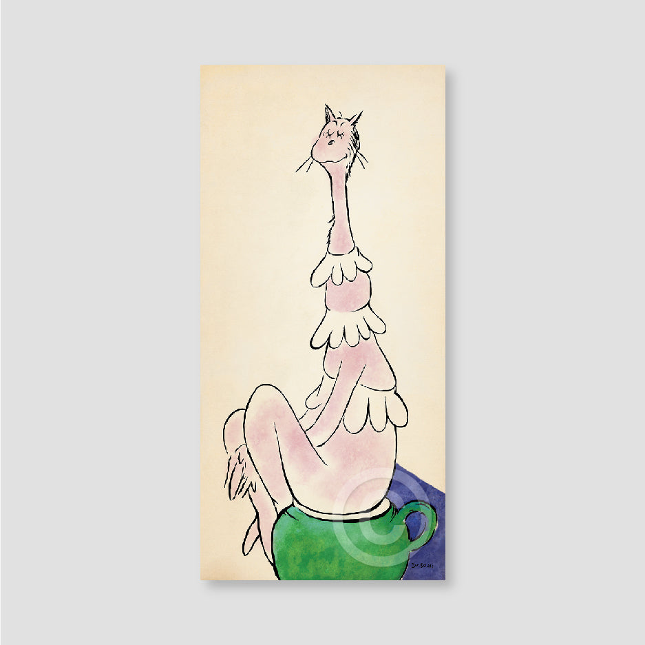 Pinkish Cat on Greenish Pot