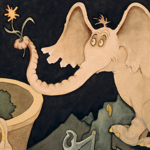 Elephant Presenting a Flower to a Bird