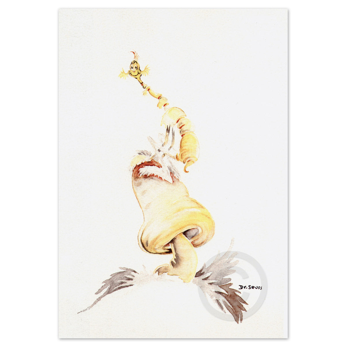 Happy Grasshopper on a Mushroom