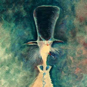 Indistinct Cat with Cigar